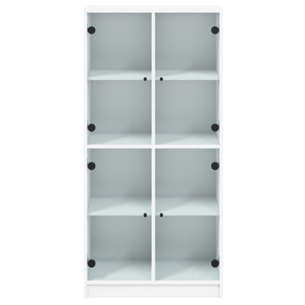 Visoka komoda s vratima bijela 68x37x142 cm konstruirano drvo