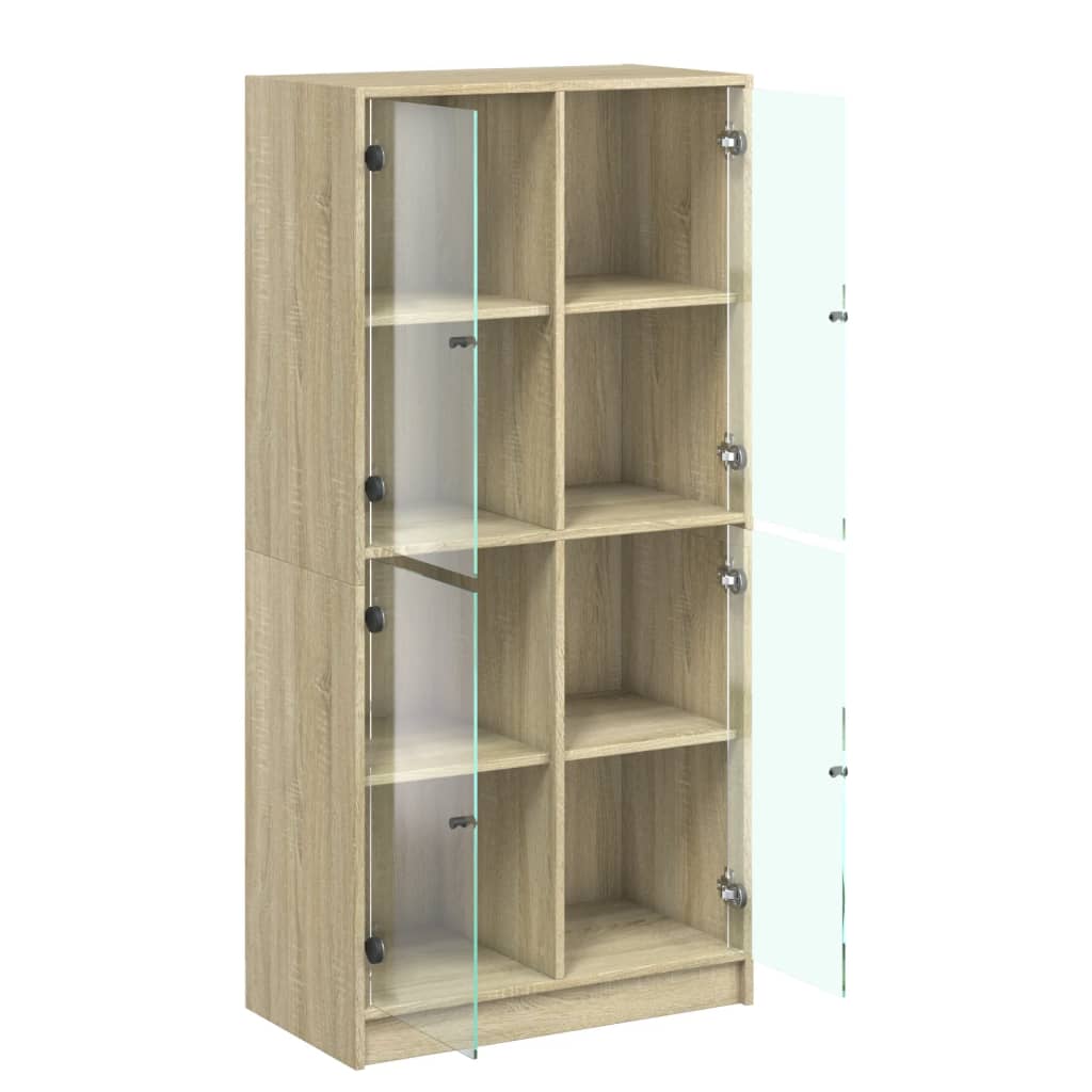 Visoka komoda s vratima 68x37x142 cm konstruirano drvo