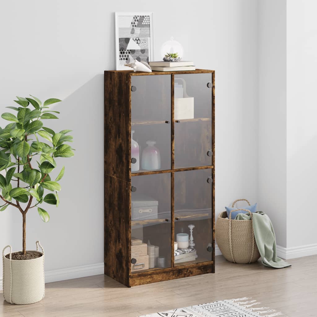 Visoka komoda s vratima 68x37x142 cm konstruirano drvo