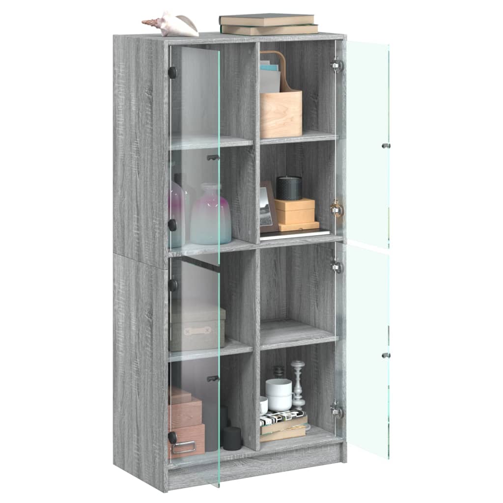 Visoka komoda s vratima 68x37x142 cm konstruirano drvo