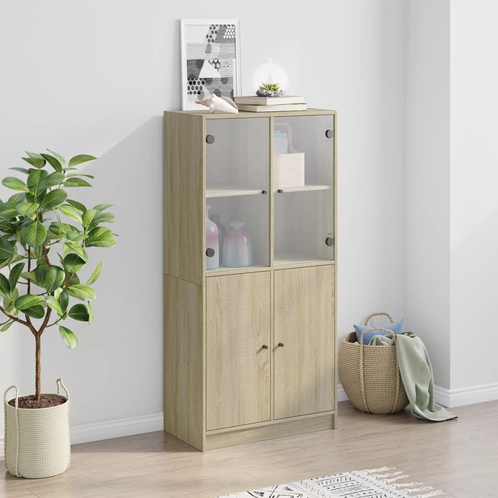 Visoka komoda s vratima 68x37x142 cm konstruirano drvo