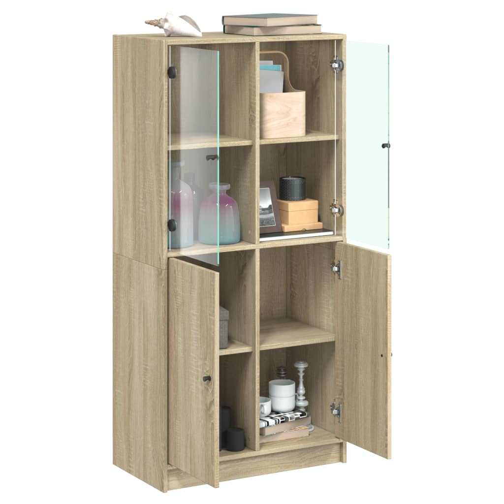 Visoka komoda s vratima 68x37x142 cm konstruirano drvo