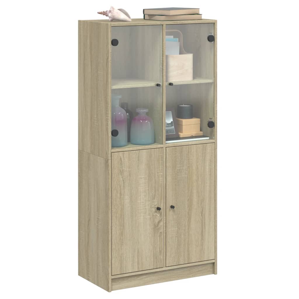 Visoka komoda s vratima 68x37x142 cm konstruirano drvo