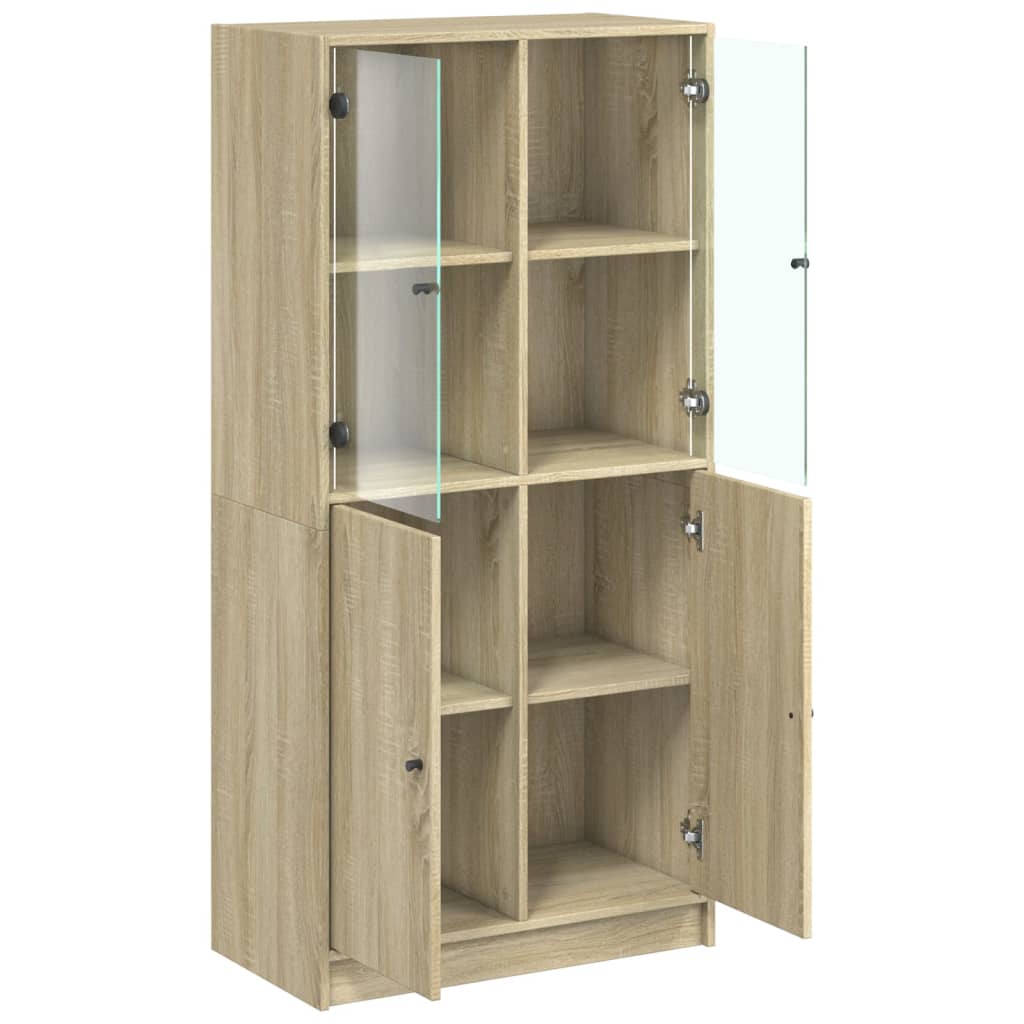Visoka komoda s vratima 68x37x142 cm konstruirano drvo