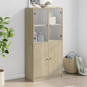 Visoka komoda s vratima 68x37x142 cm konstruirano drvo