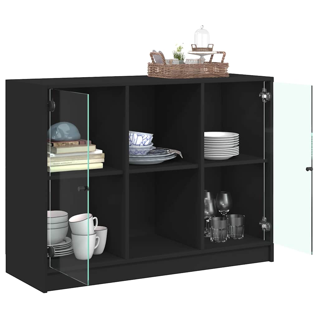 Komoda crna 102x37x75,5 cm od konstruiranog drva
