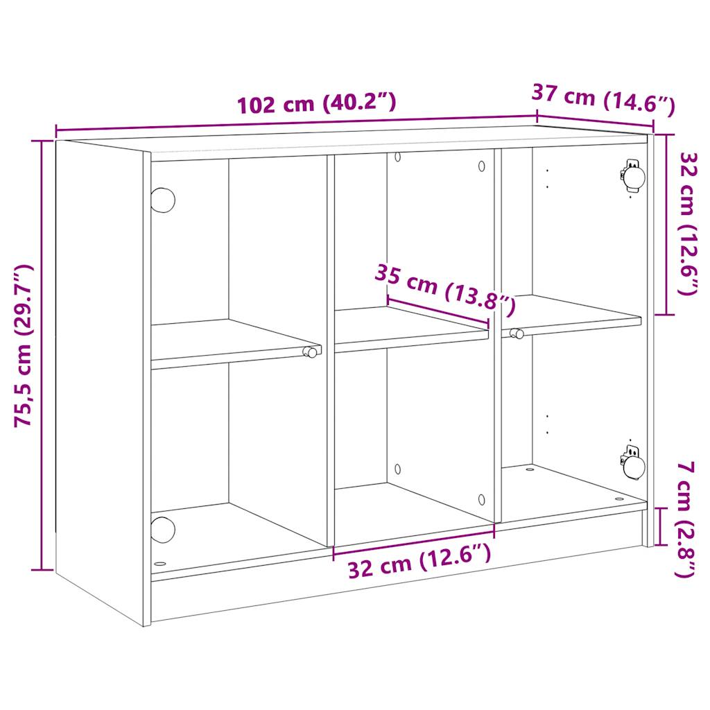 Komoda boja hrasta sonome 102x37x75,5 cm od konstruiranog drva