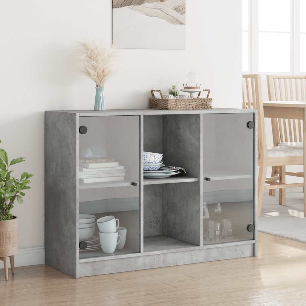 Komoda siva boja betona 102x37x75,5 cm od konstruiranog drva