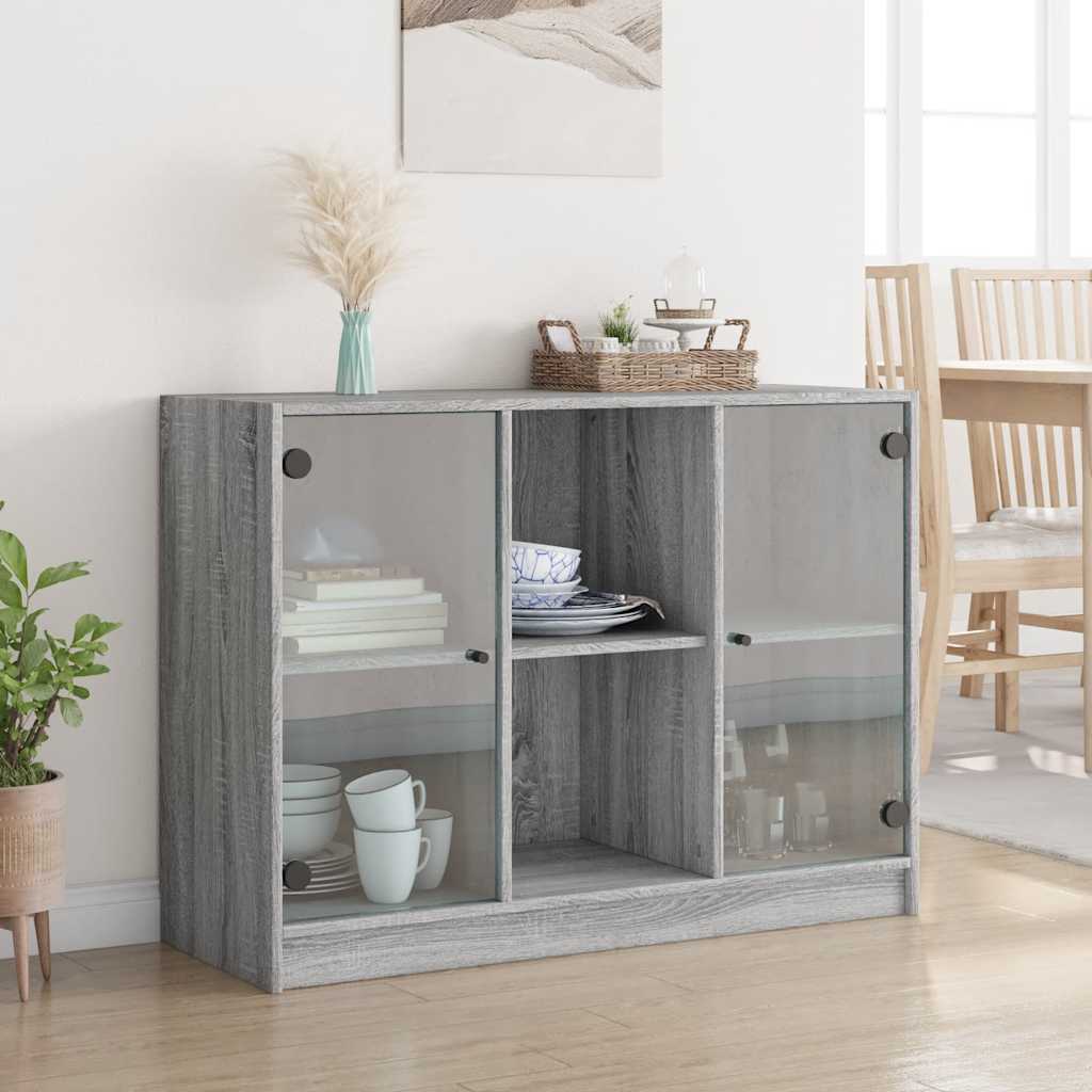Komoda siva boja hrasta 102x37x75,5 cm od konstruiranog drva