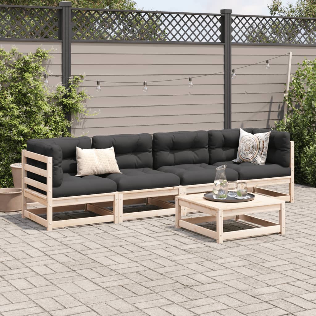 5-dijelni set vrtnih sofa od masivne borovine