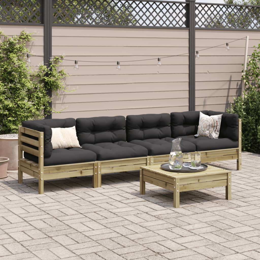 5-dijelni set vrtnih sofa s jastucima od impregnirane borovine