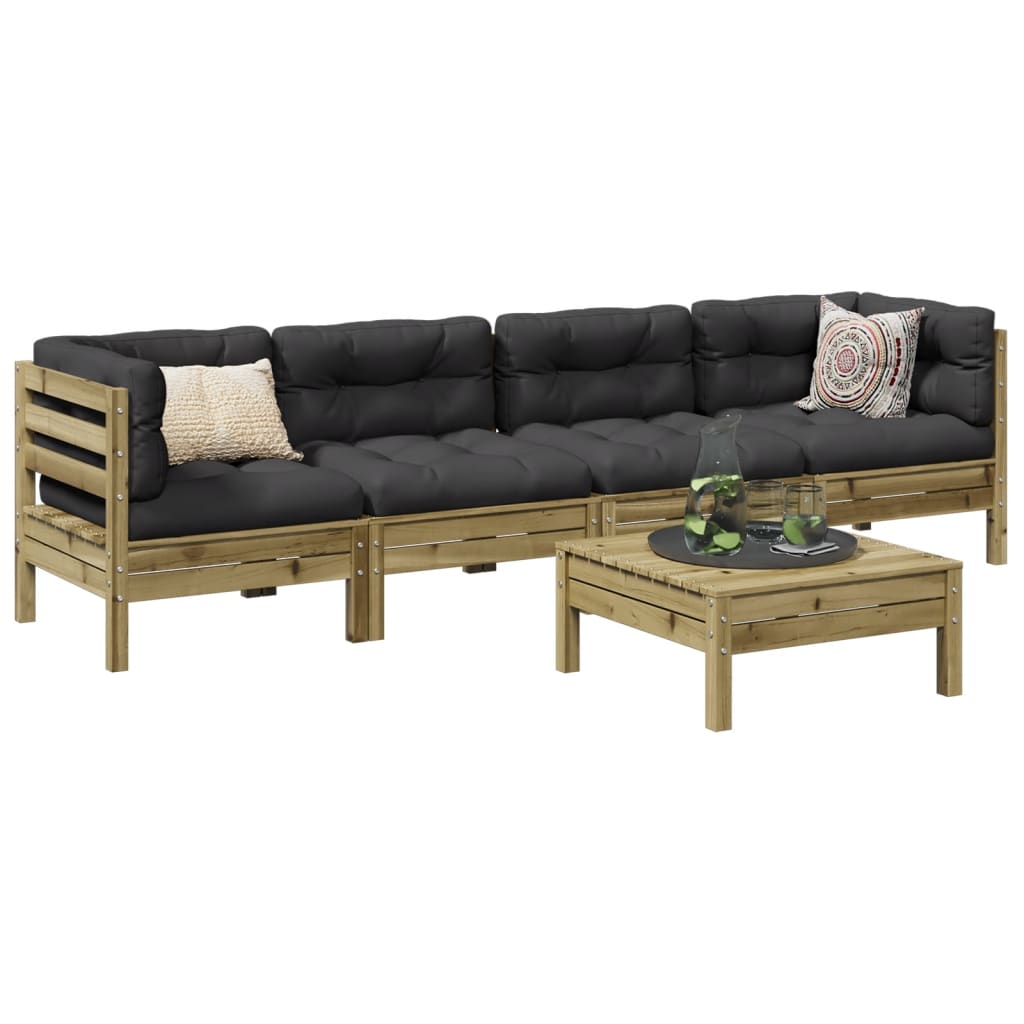 5-dijelni set vrtnih sofa s jastucima od impregnirane borovine