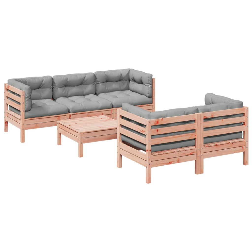 6-dijelni set vrtnih sofa od duglazije i jelovine s jastucima