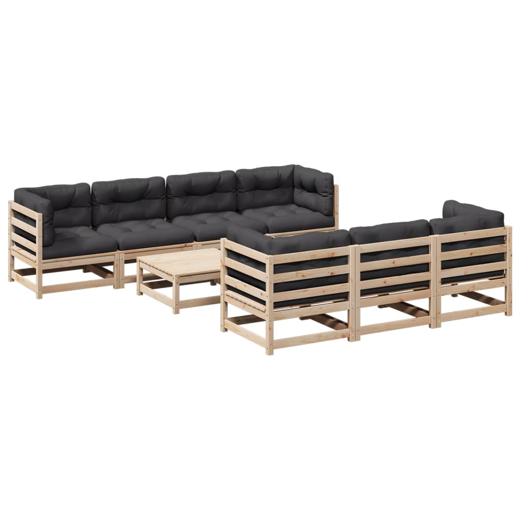 8-dijelni set vrtnih sofa s jastucima od masivne borovine