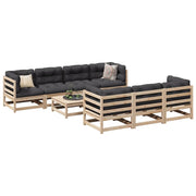 8-dijelni set vrtnih sofa s jastucima od masivne borovine