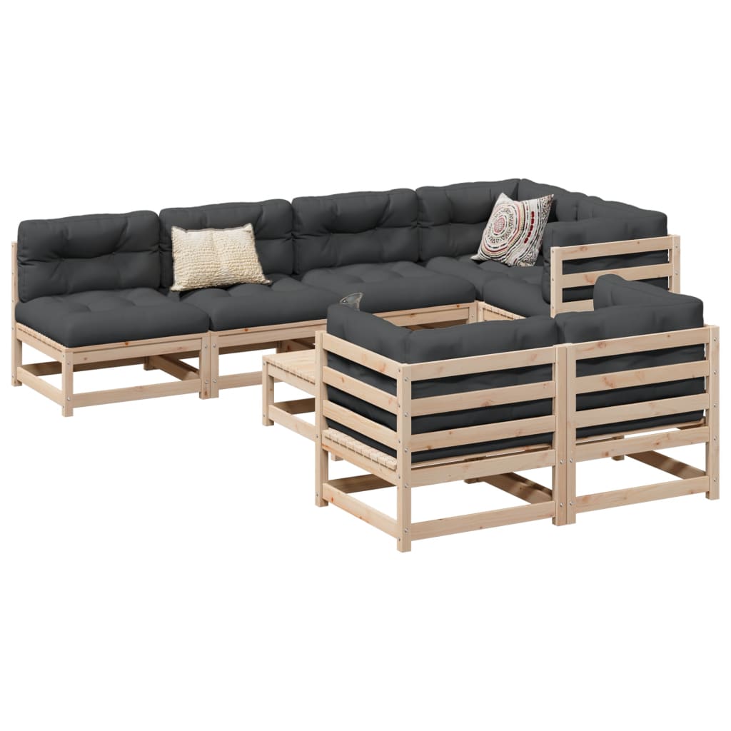 8-dijelni set vrtnih sofa od masivne borovine