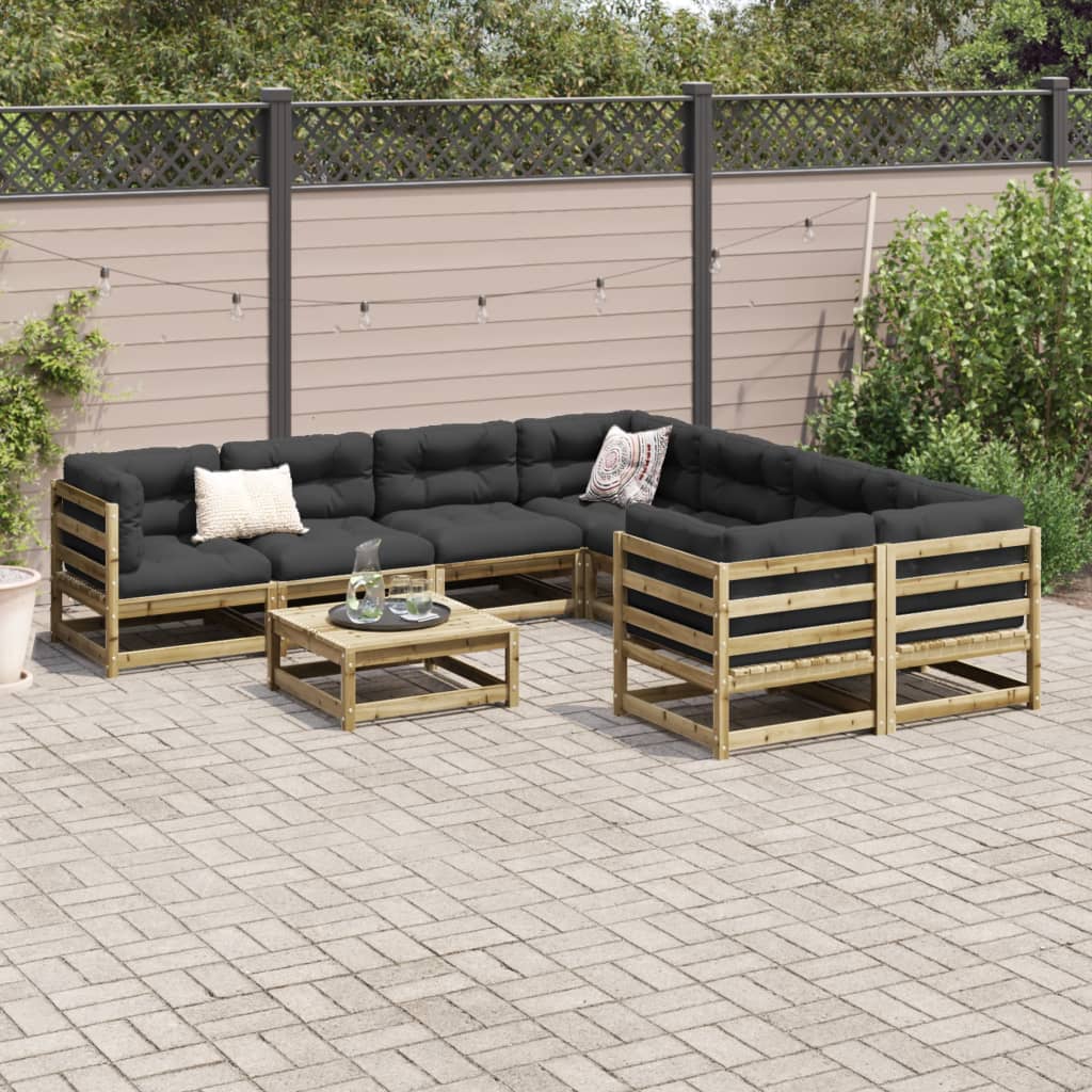 9-dijelni set vrtnih sofa od impregnirane borovine