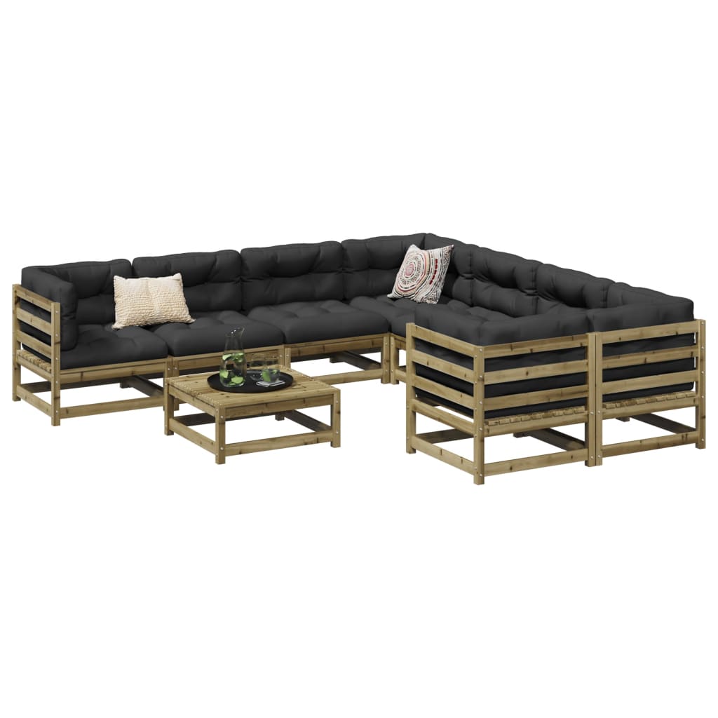9-dijelni set vrtnih sofa od impregnirane borovine