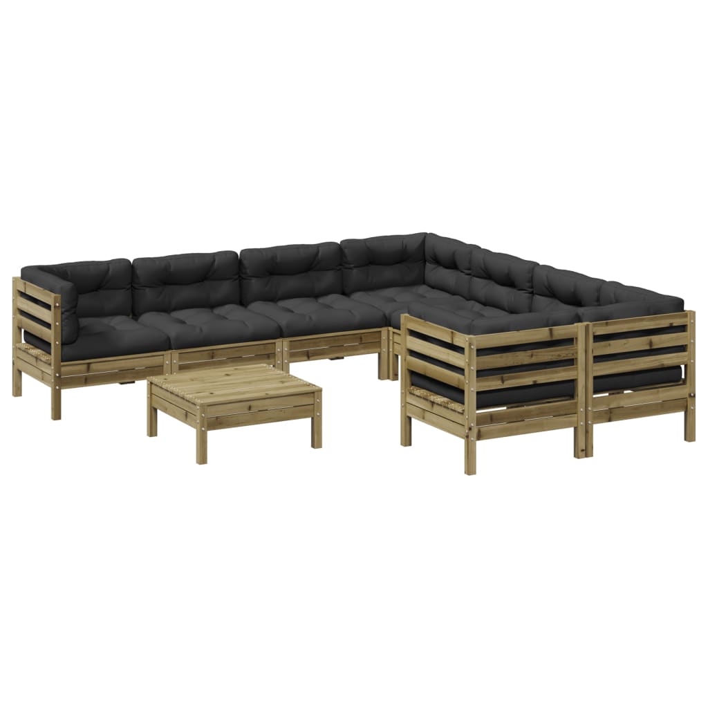 9-dijelni set vrtnih sofa s jastucima od impregnirane borovine