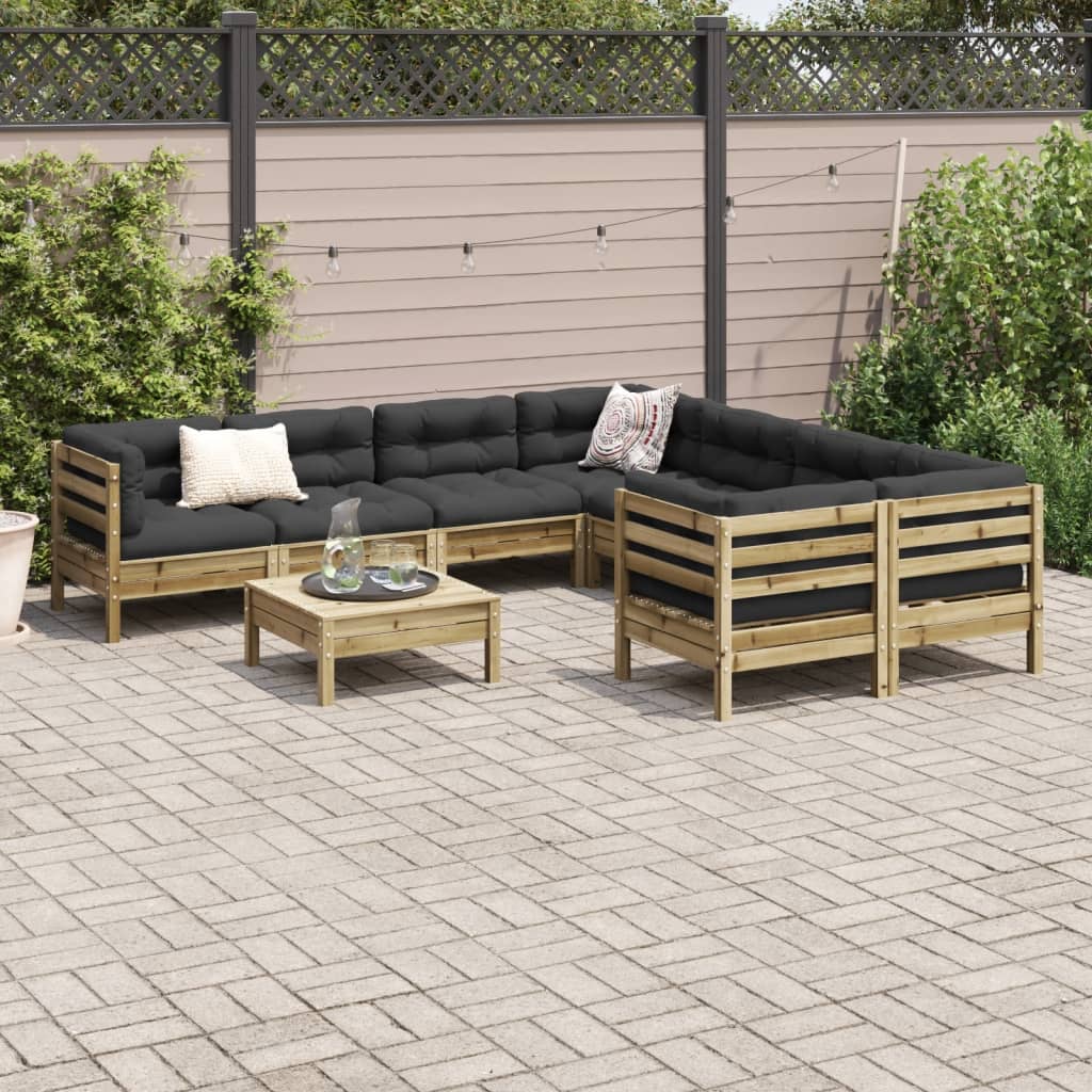 9-dijelni set vrtnih sofa s jastucima od impregnirane borovine