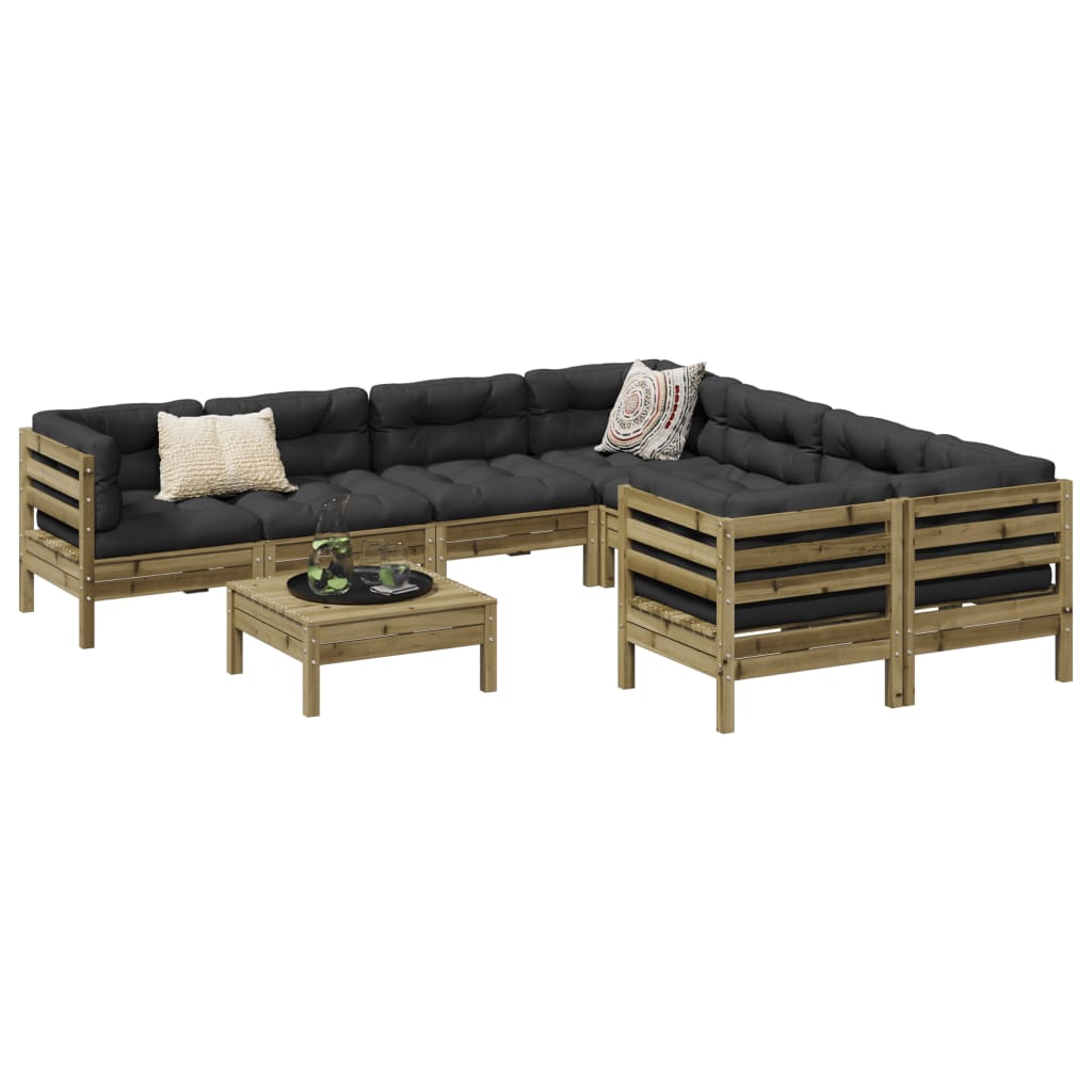 9-dijelni set vrtnih sofa s jastucima od impregnirane borovine