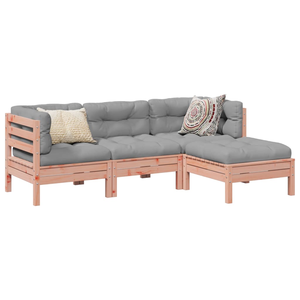 4-dijelni set vrtnih sofa s jastucima od duglazije i jelovina