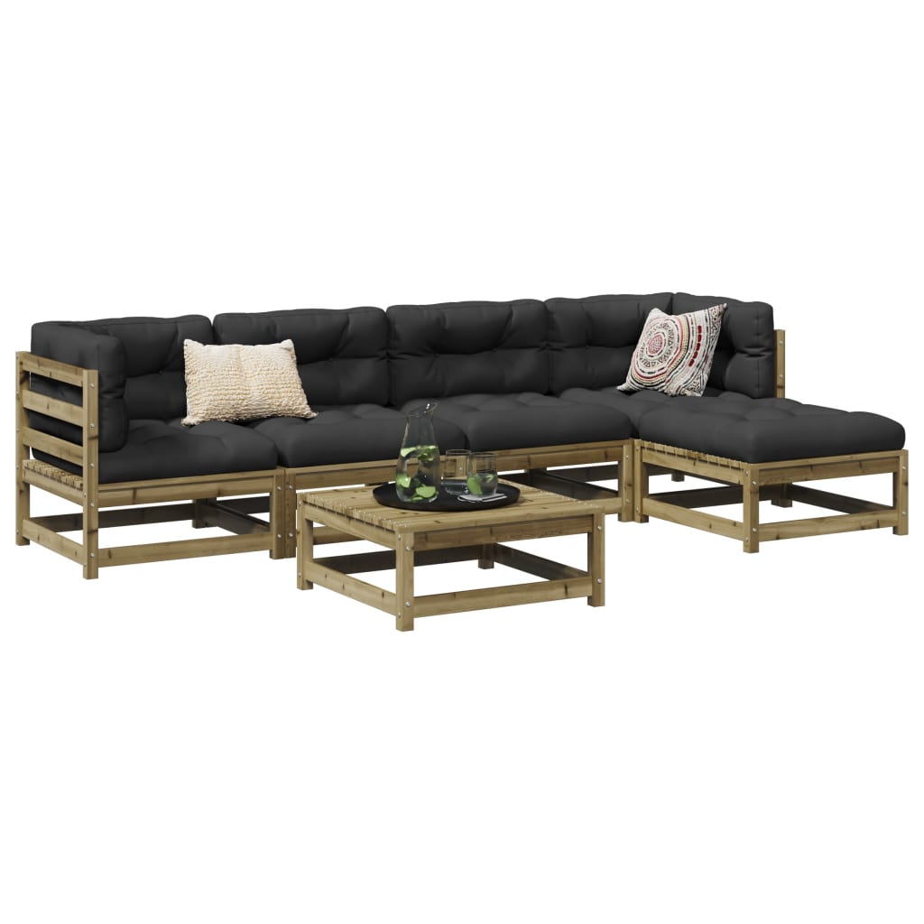 6-dijelni set vrtnih sofa od impregnirane borovine