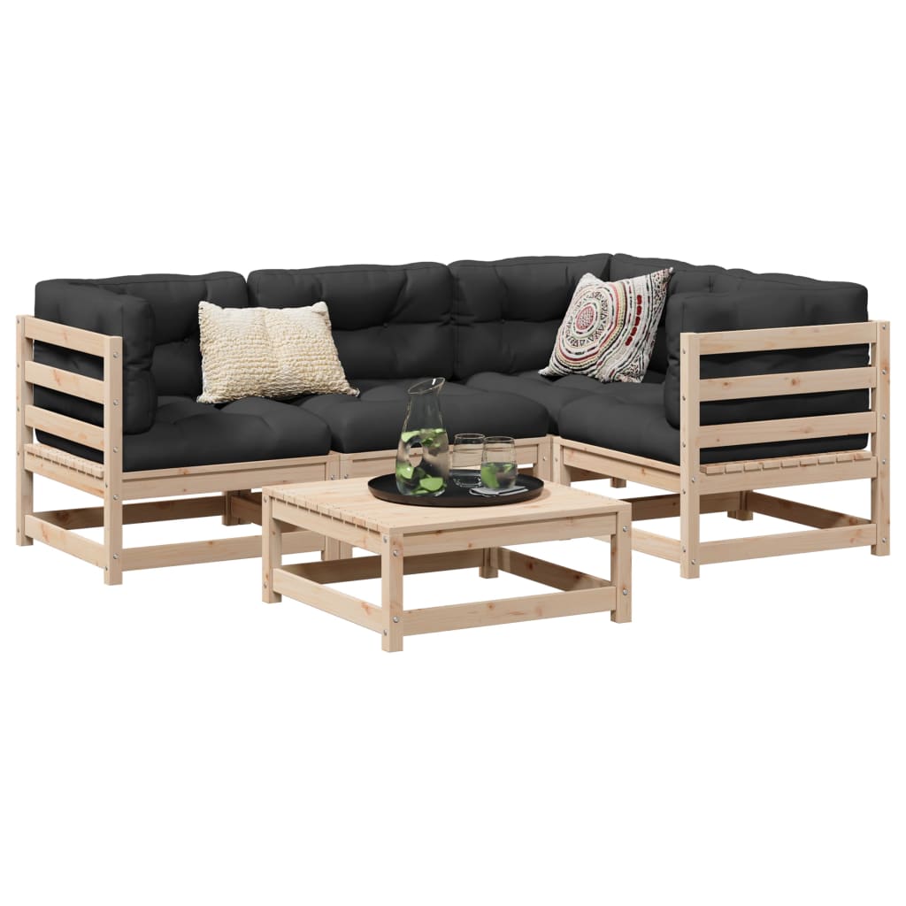 5-dijelni set vrtnih sofa od masivne borovine