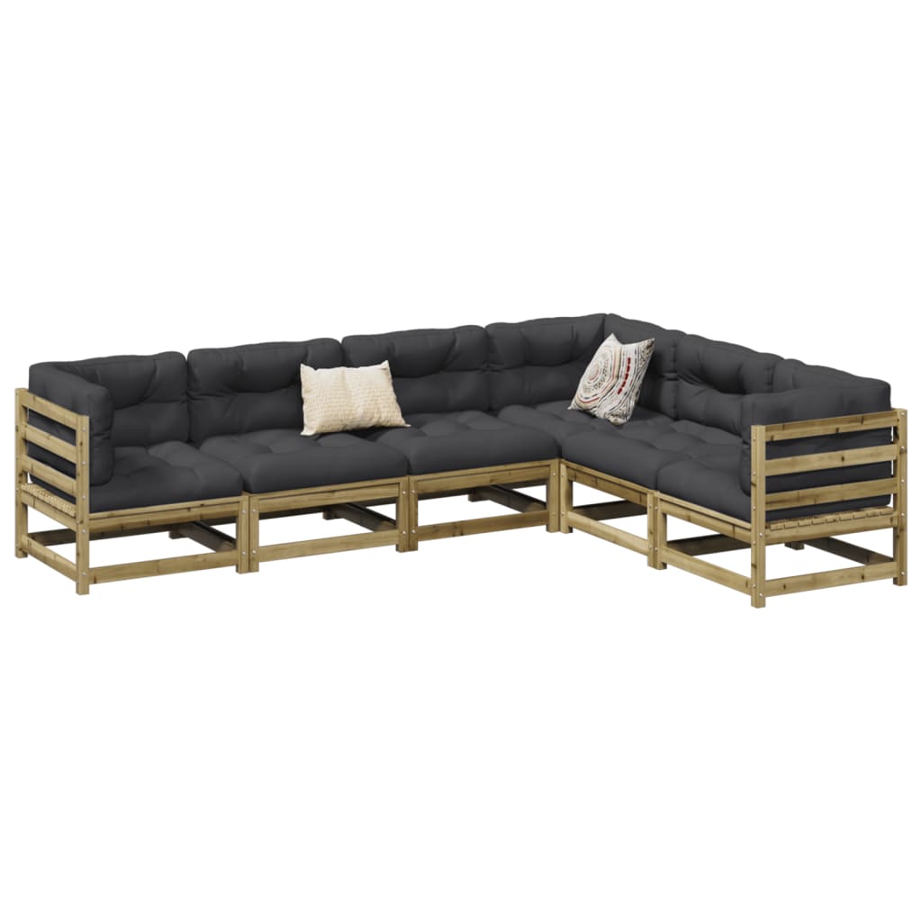 6-dijelni set vrtnih sofa od impregnirane borovine