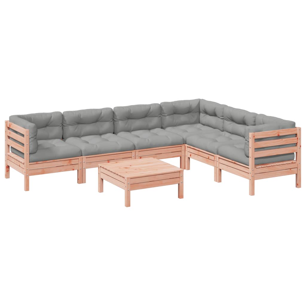 7-dijelni set vrtnih sofa s jastucima masivno drvo duglazije