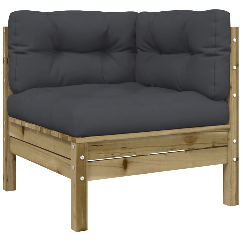 7-dijelni set vrtnih sofa od impregnirane borovine s jastucima