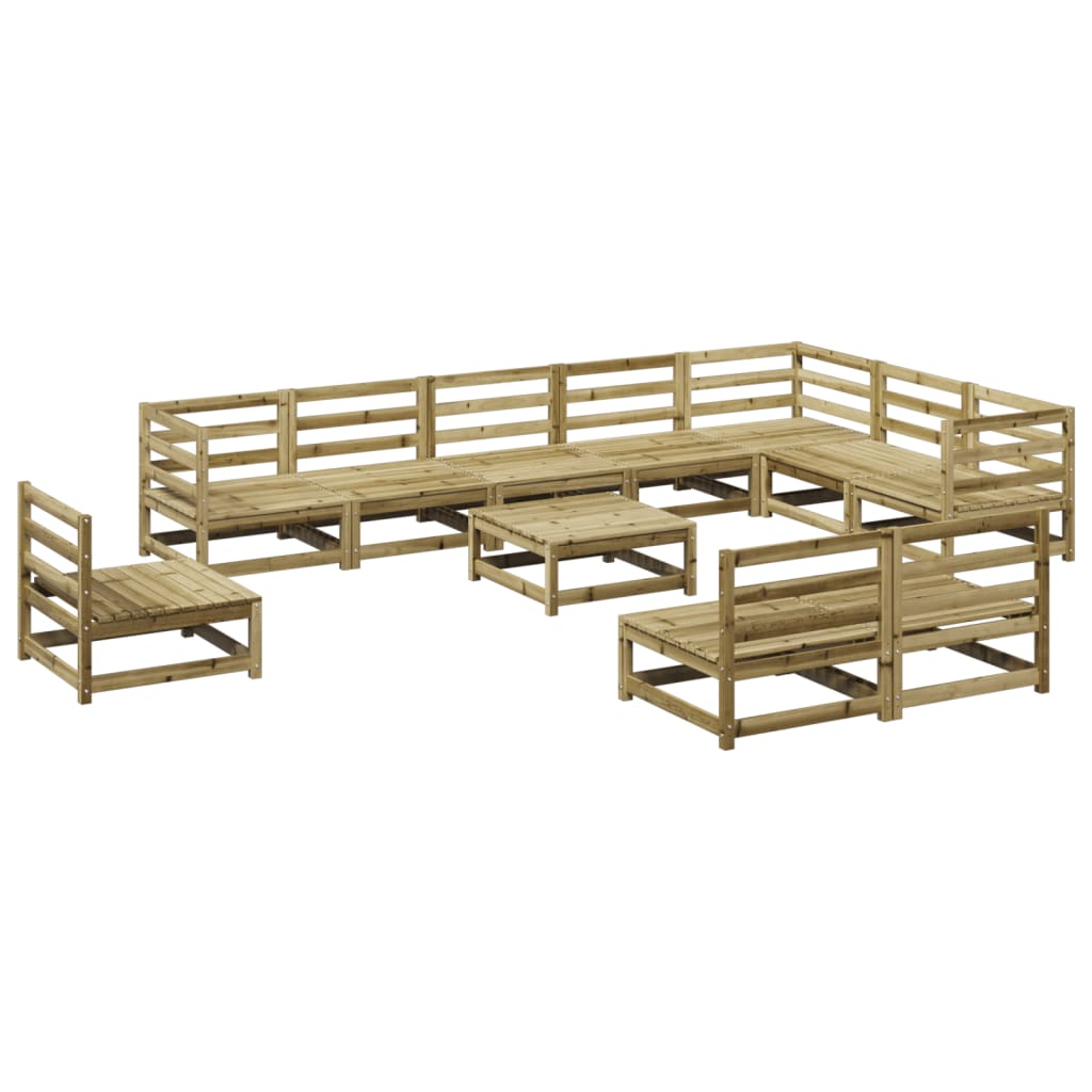 11-dijelni set vrtnih sofa od impregnirane borovine