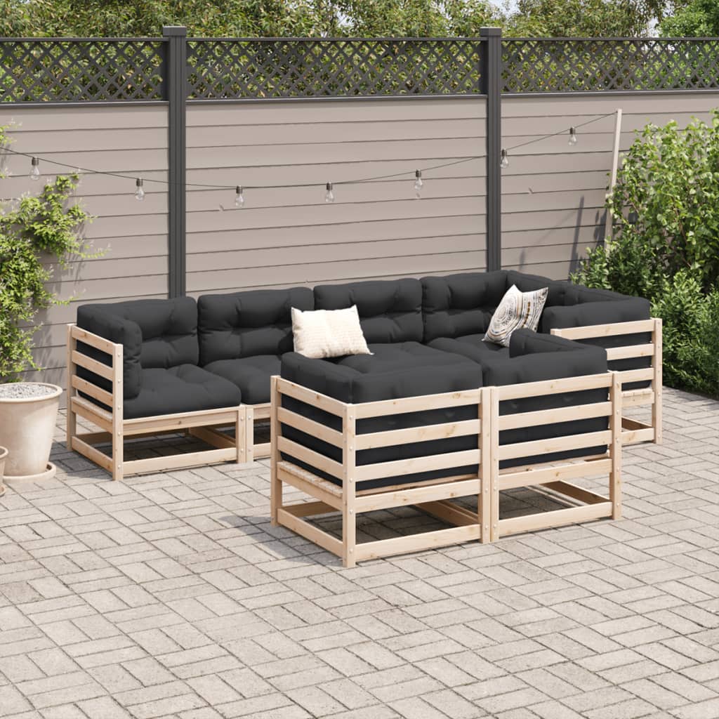 7-dijelni set vrtnih sofa od masivne borovine