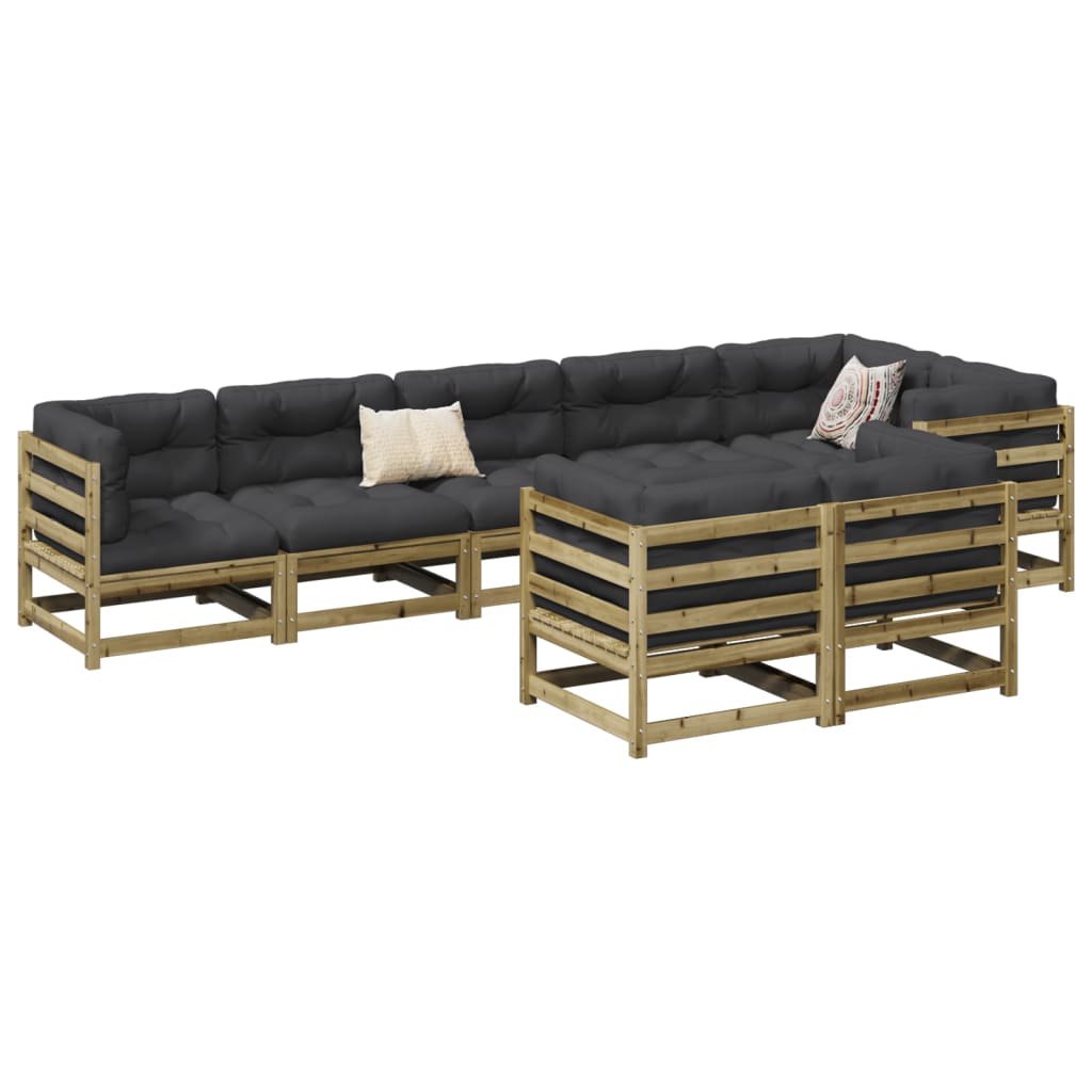 8-dijelni set vrtnih sofa od impregnirane borovine