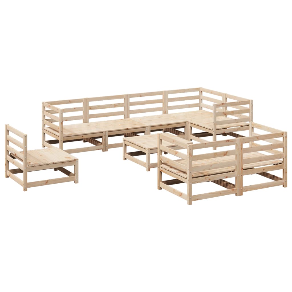 9-dijelni set vrtnih sofa od masivne borovine