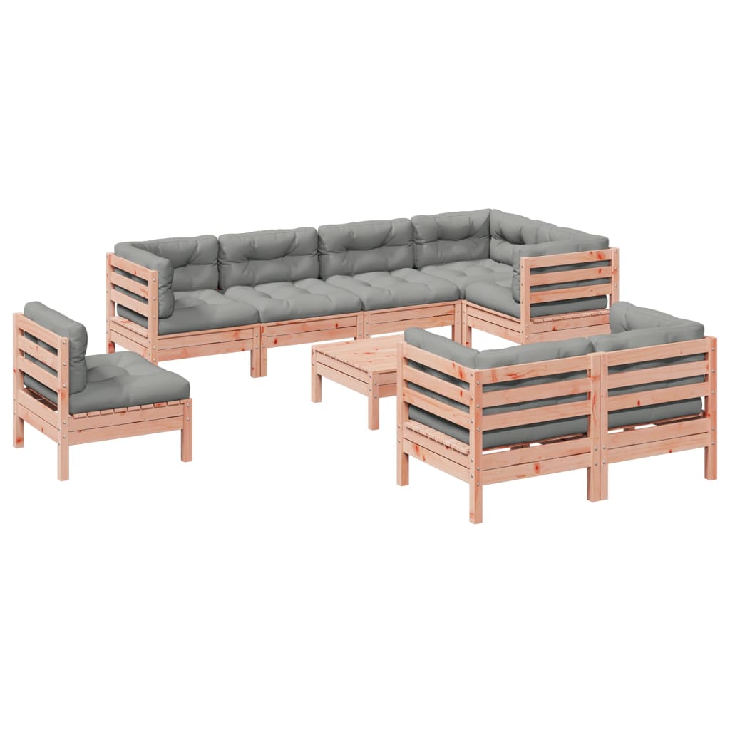 9-dijelni set vrtnih sofa s jastucima masivno drvo duglazije