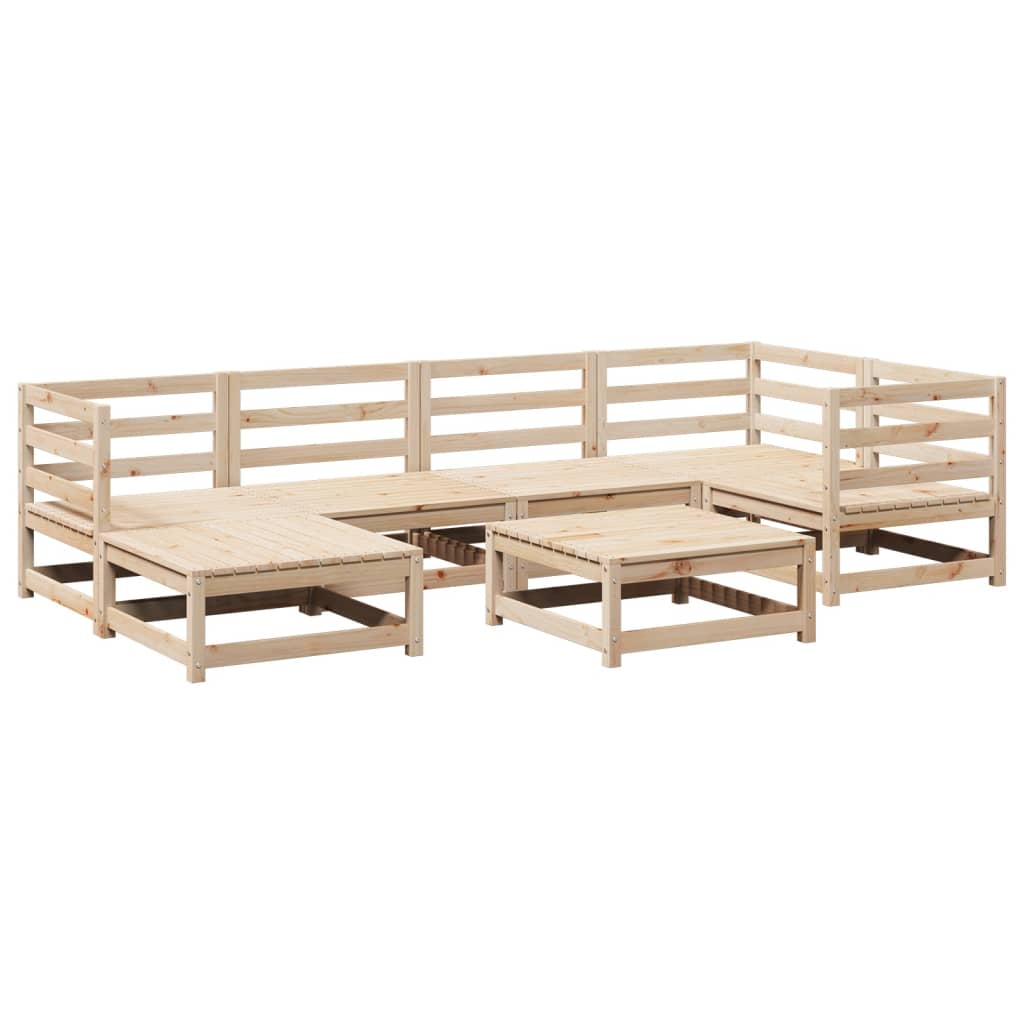 7-dijelni set vrtnih sofa od masivne borovine
