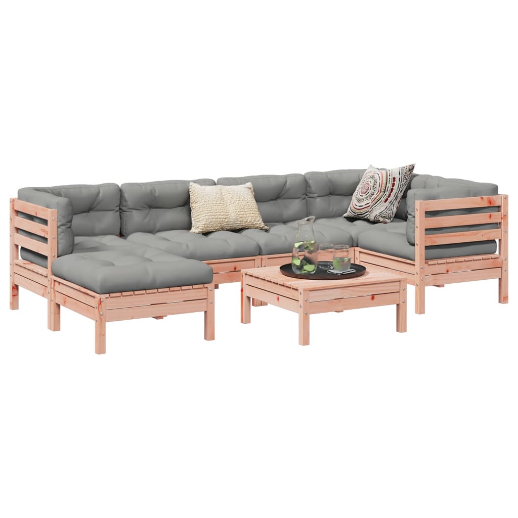 7-dijelni set vrtnih sofa s jastucima masivno drvo duglazije