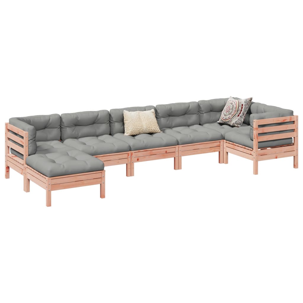 7-dijelni set vrtnih sofa s jastucima masivno drvo duglazije