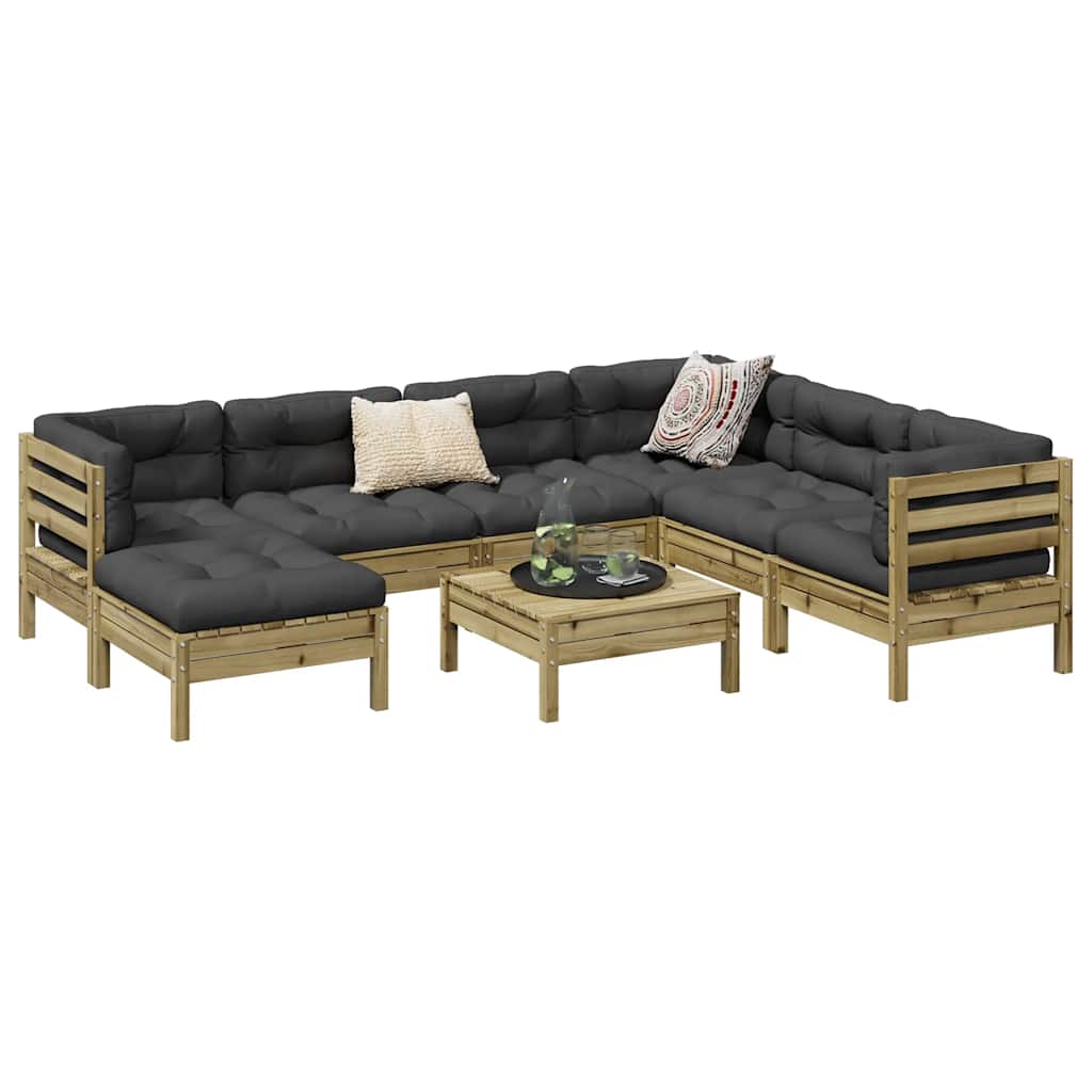 8-dijelni set vrtnih sofa s jastucima od impregnirane borovine