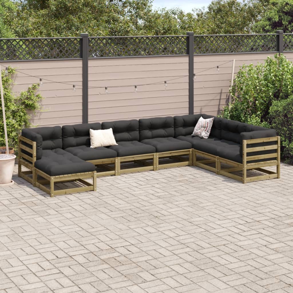8-dijelni set vrtnih sofa od impregnirane borovine