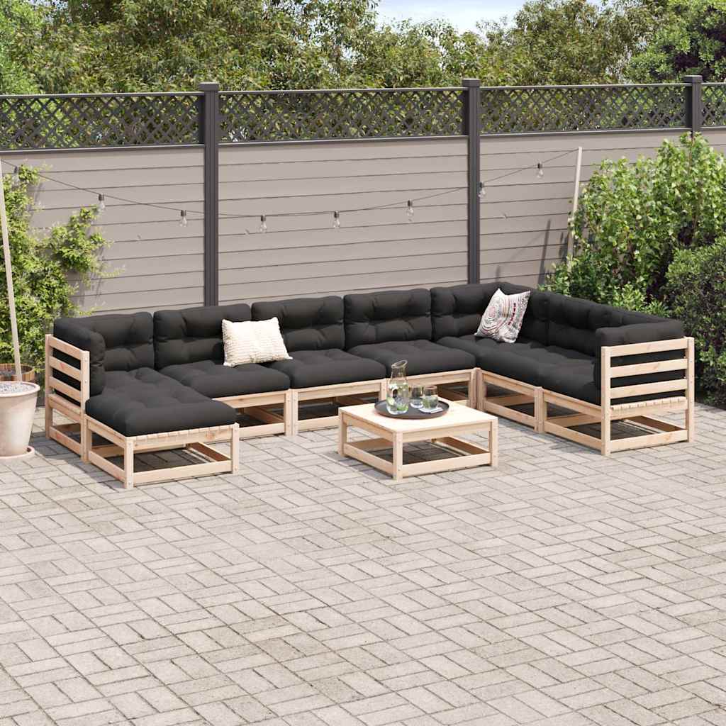 9-dijelni set vrtnih sofa od masivne borovine