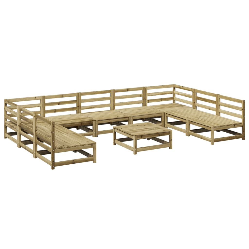 10-dijelni set vrtnih sofa od impregnirane borovine