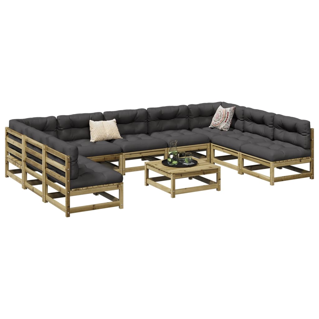 10-dijelni set vrtnih sofa od impregnirane borovine