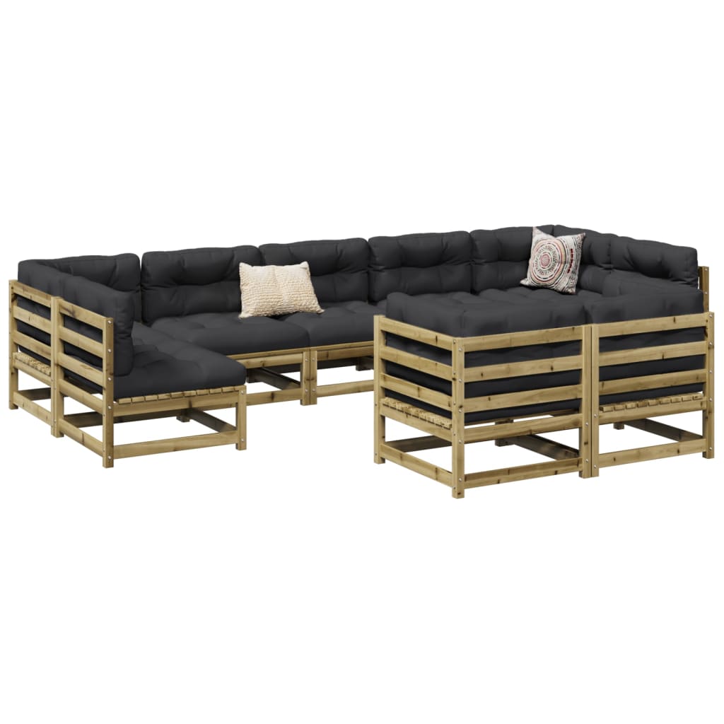 9-dijelni set vrtnih sofa od impregnirane borovine
