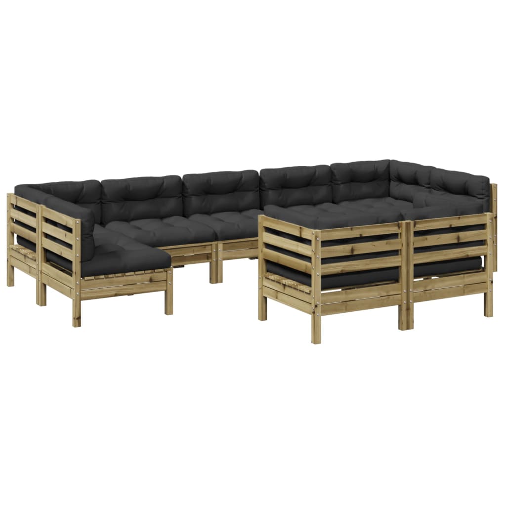 9-dijelni set vrtnih sofa s jastucima od impregnirane borovine