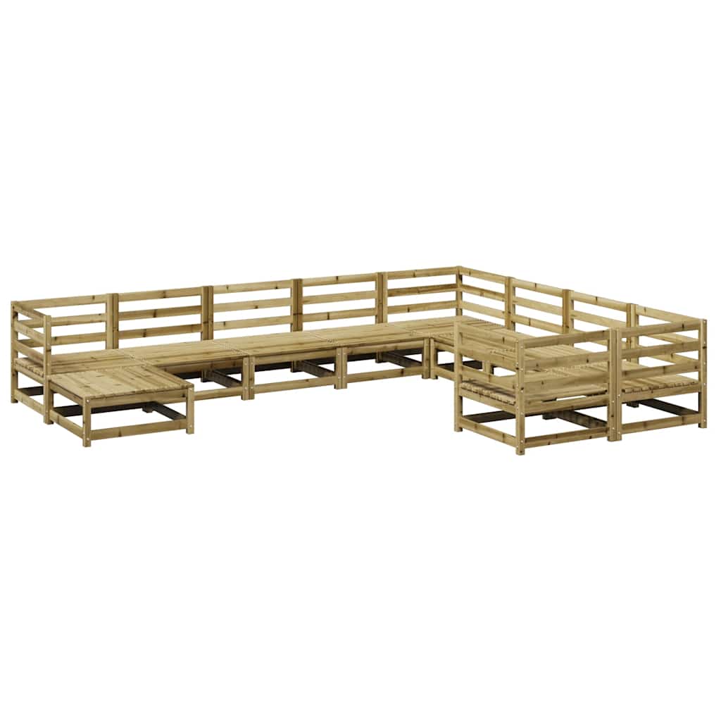 10-dijelni set vrtnih sofa od impregnirane borovine