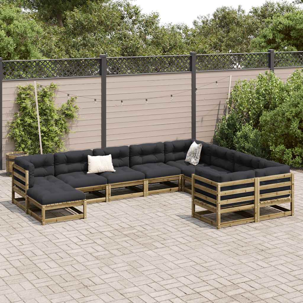 10-dijelni set vrtnih sofa od impregnirane borovine