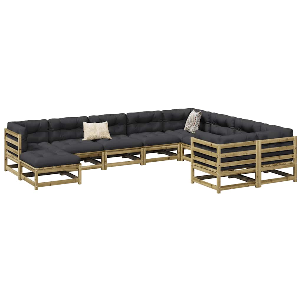 10-dijelni set vrtnih sofa od impregnirane borovine