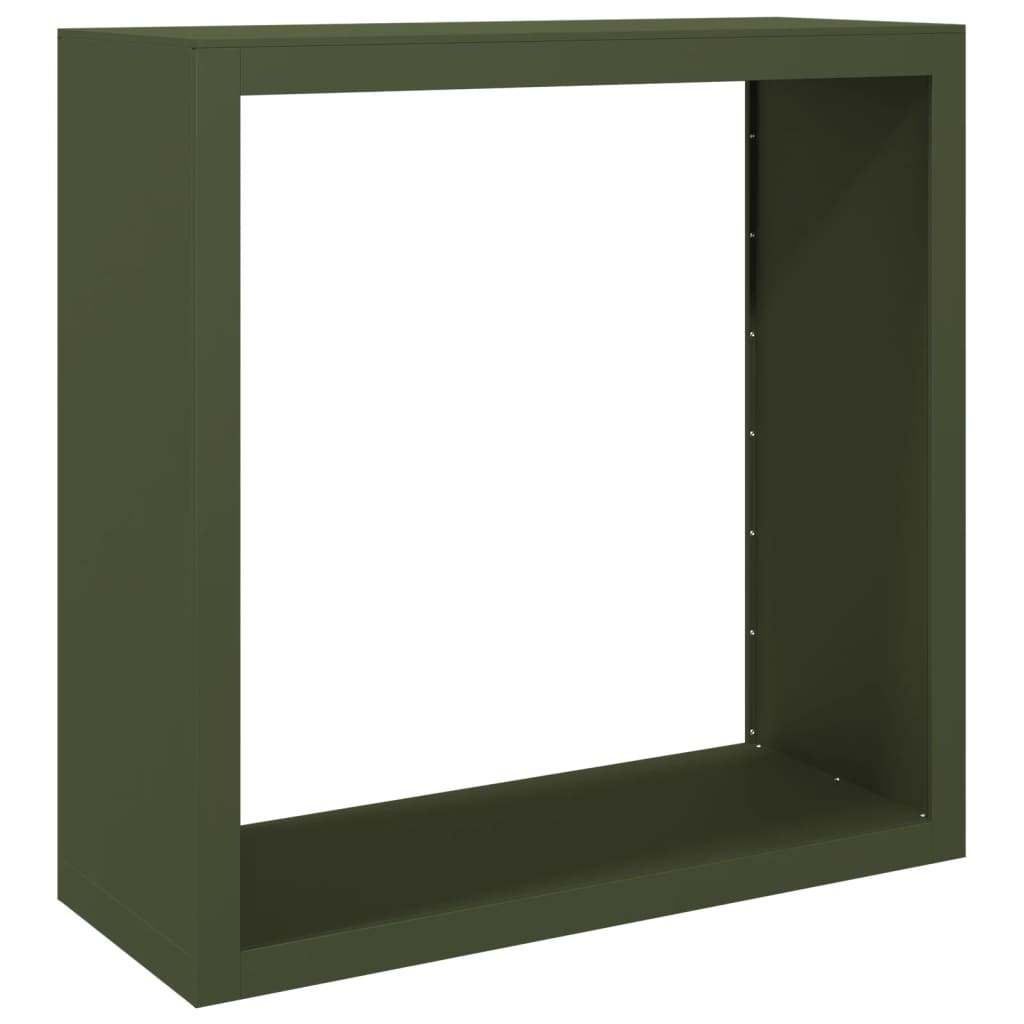 Stalak za drva za ogrjev zeleni 100x40x100 cm čelični